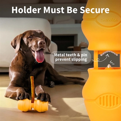 Chewise Bully Stick Holder för hundsnacks GUL Medium